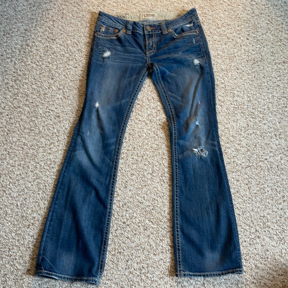 MEK Buckle Distressed Jeans